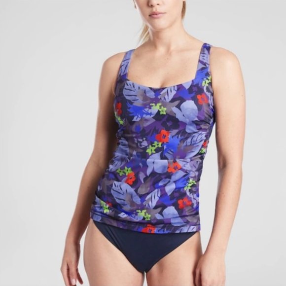 Athleta Twilight Tropic Bra Cup Tankini 36D/DD - Picture 1 of 8